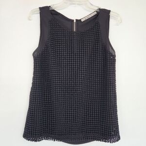 Gibson Black Textured Sleeveless Top
